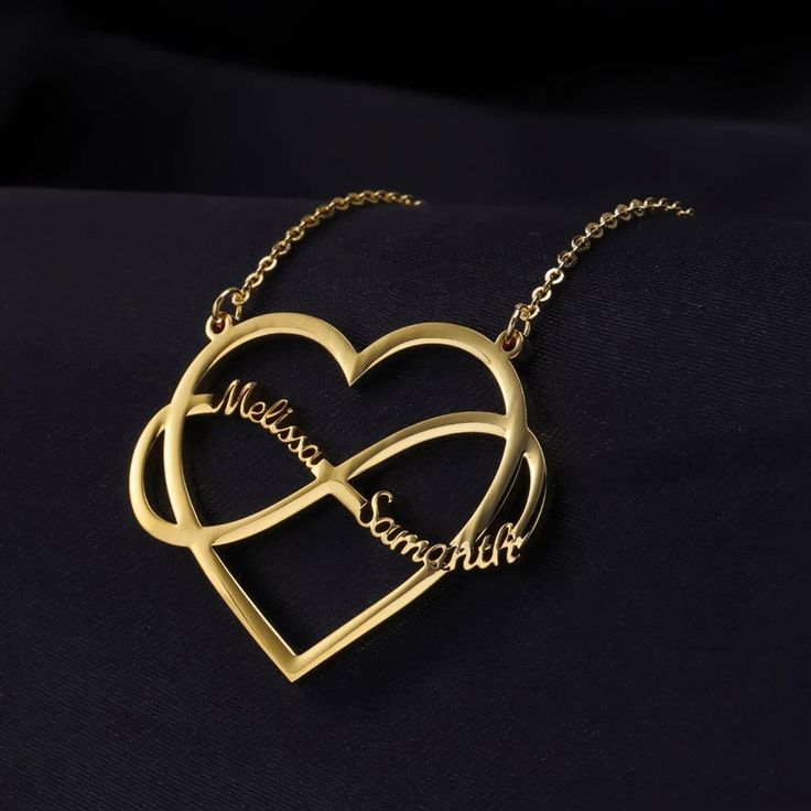 Infinity Heart Name Necklace by Zahra and Co