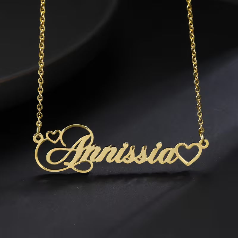 Customized Personalized Creative DIY Heart-Shaped Letter Name Necklace, Valentine's Day Gift, for Teenager