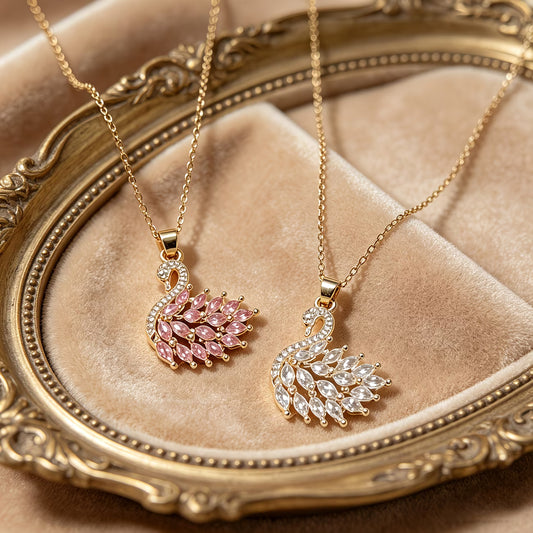 Swan Pendant Necklace Suitable for Women's Gift, Bridal Necklace for Daily Wear