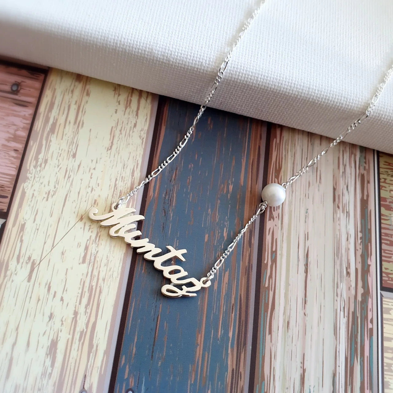 Customized Name Necklace with Pearl