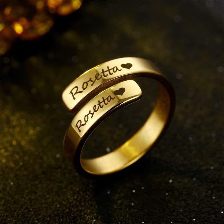 Elegant 2 Names Ring - Minimal