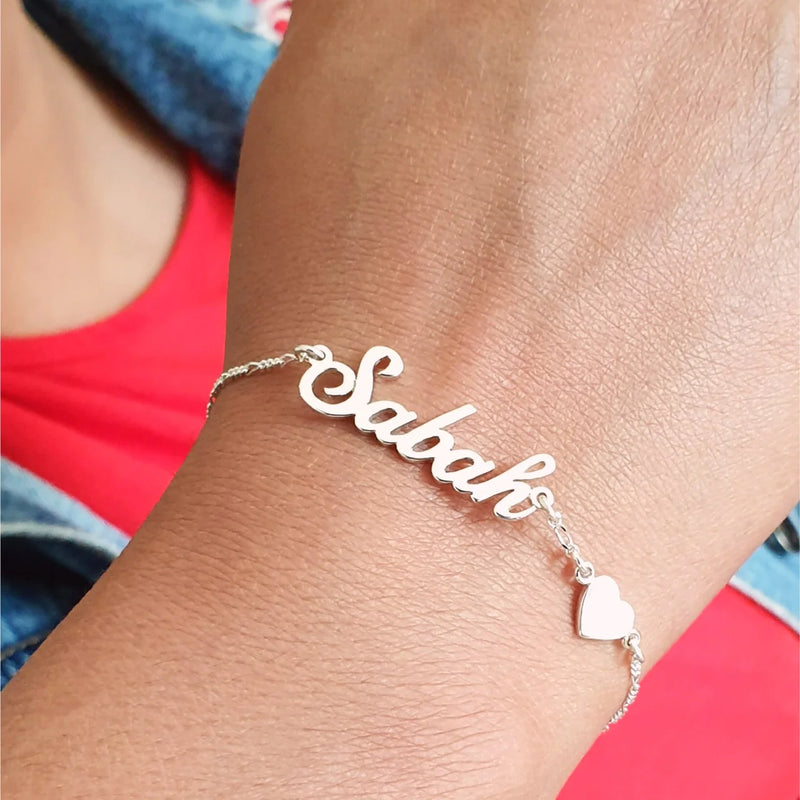 Customized Name Bracelet with Heart