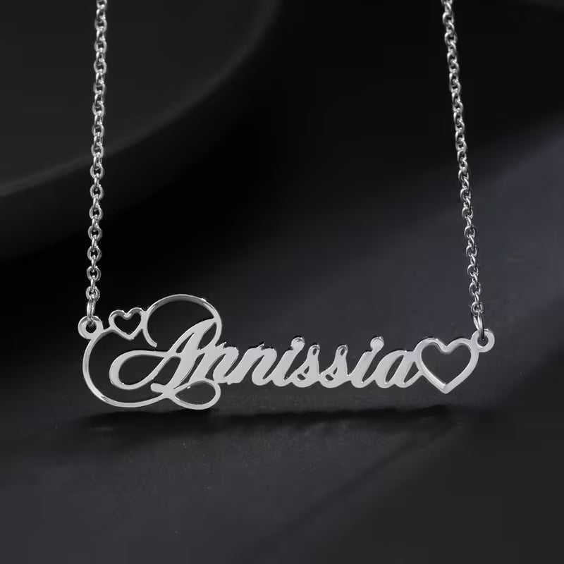 Personalized Name Necklace - Custom Engraved Heart Cursive Font, Perfect for Daily Wear, Valentine'S Day Gift for Her, Durable And Fashionable