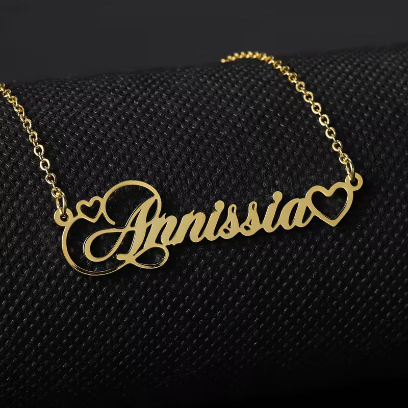 Customized Personalized Creative DIY Heart-Shaped Letter Name Necklace, Valentine's Day Gift, for Teenager
