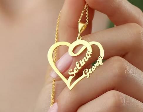 2 Names Inside Heart Necklace