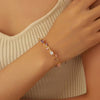 A New Stylish And Luxurious Flower Bracelet Adorned with Synthetic Synthetic Synthetic Zircon, Perfect for Women'S Everyday Wear