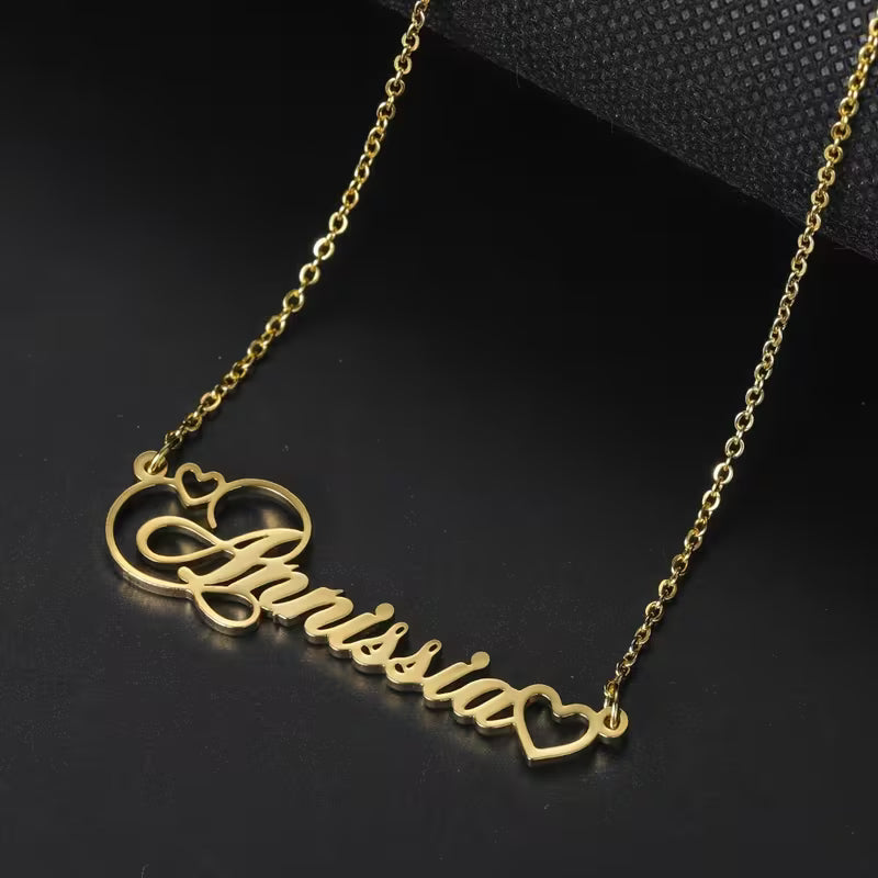 Personalized Name Necklace - Custom Engraved Heart Cursive Font, Perfect for Daily Wear, Valentine'S Day Gift for Her, Durable And Fashionable